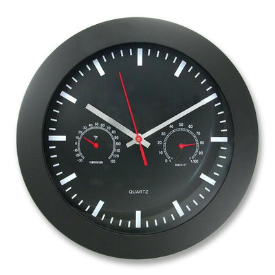 CLOCK RND 12" BLK FRM BAROMTRC (AOP6990)