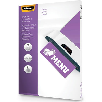 Fellowes Glossy Pouches - Menu, 3 mil, 50 pack (FEL52013)