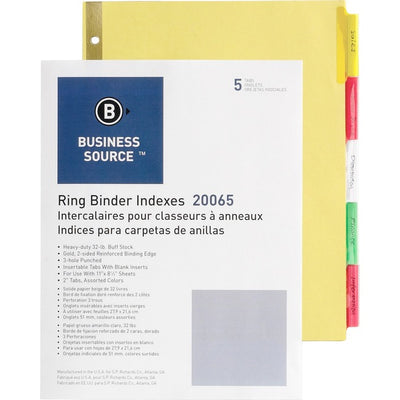 Business Source Reinforced Insertable Tab Indexes (BSN20065)
