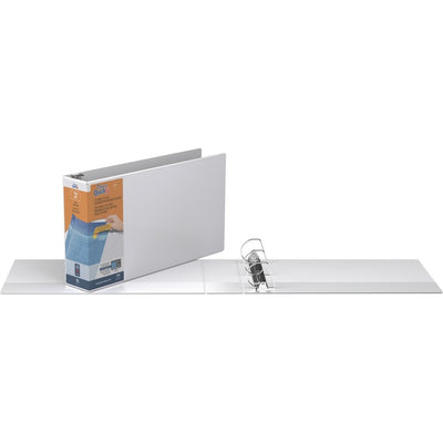 QuickFit Heavy-Duty Landscape 3-Ring Binder, D-Ring, View Binder, 3 Inch, White (RGO94050)