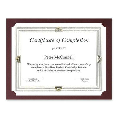 St. James&reg; Presentation Cards/Certificate Holders, Non-Folding, Burgundy Linen, Pack of 25, 83482 (FST83482)