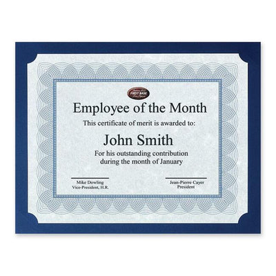 St. James&reg; Presentation Cards/Certificate Holders, Non-Folding, Navy Blue Linen, Pack of 25, 83480 (FST83480)