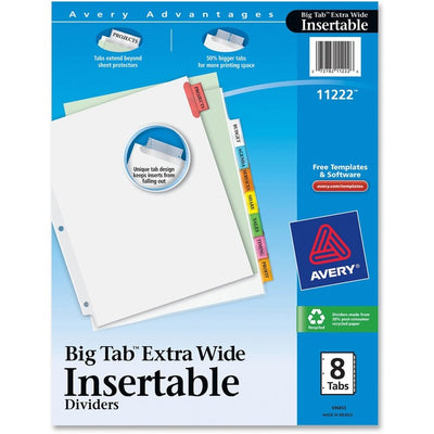 Avery&reg; Big Tab Insertable Extra-Wide Dividers (AVE11222)