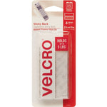 VELCRO&reg; Sticky Back 3 1/2in x 3/4in Strips White 4 Ct (VEK90076C)