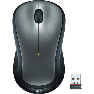 Logitech M310 Wireless Mouse, 2.4 GHz with USB Nano Receiver, 1000 DPI Optical Tracking, 18 Month Battery, Ambidextrous, Compatible with PC, Mac, Laptop, Chromebook (SILVER) (LOG910-001675)