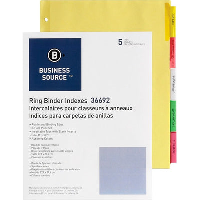 Business Source Insertable Tab Ring Binder Indexes (BSN36692)