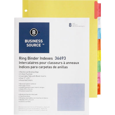 Business Source Insertable Tab Ring Binder Indexes (BSN36693)