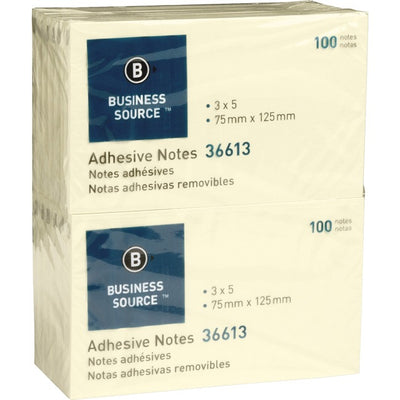 Business Source Yellow Repositionable Adhesive Notes (BSN36613)