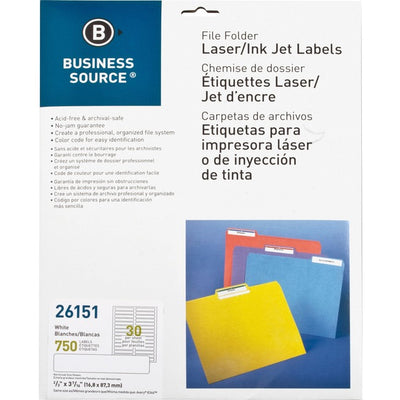 Business Source Laser/Inkjet Permanent File Folder Labels (BSN26151)