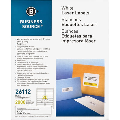 Business Source Bright White Premium-quality Address Labels (BSN26112)