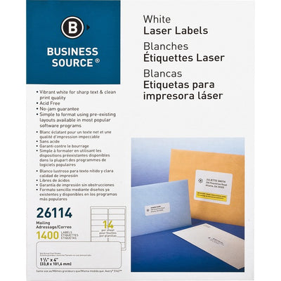 Business Source Bright White Premium-quality Address Labels (BSN26114)