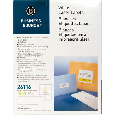 Business Source Bright White Premium-quality Shipping Labels (BSN26116)