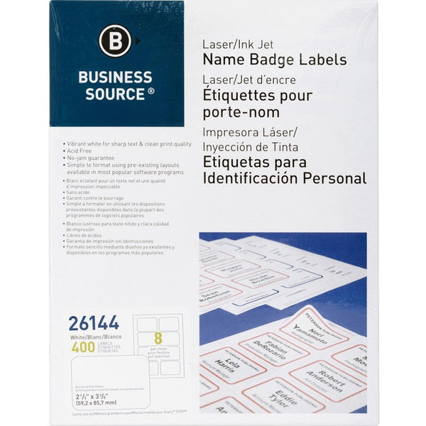 Business Source Laser/Inkjet Name Badge Labels (BSN26) - Direct Line ...