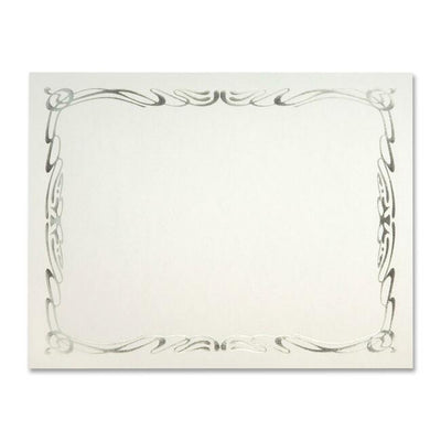 St. James&reg; Elite&trade; Certificates. White Linen with Deco Silver Foil Design, Pack of 12, 83425 (FST83425)