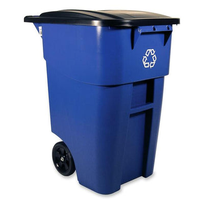 Rubbermaid Brute Recycling Rollout Container with Lid (RUB9W2773BLUE)