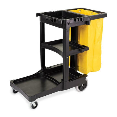 Rubbermaid Cleaning Cart with Zippered Yellow Vinyl Bag (RUB617388BLA)