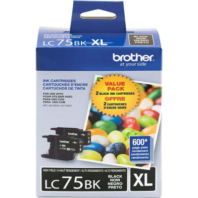 Brother LC75BK Original Ink Cartridge (BRTLC752PKS)