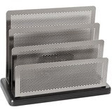 Rolodex Distinctions Punched Metal And Wood Sorter, Black/Pewter (ROLE23572)