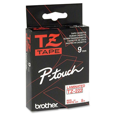 Brother TZe Red on White Label Tape (BRTTZE-222)