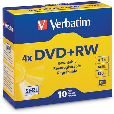 Verbatim DataLifePlus 94839 DVD Rewritable Media - DVD+RW - 4x - 4.70 GB - 10 / Pack - Silver (VER94839)