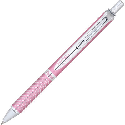 EnerGel Alloy Retractable Premium Liquid Gel Pen, (0.7mm) Metal Tip, Pink Barrel, Black Ink (PENBL407P-A)