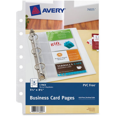 BUS CARD PAGES 5.5X8.5  *5/PK (AVE76025)