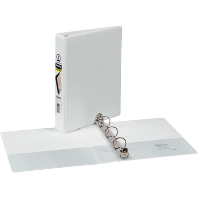 Avery&reg; Durable View Binder 1" , Round Rings, 5-1/2" x 8-1/2" , White (AVE17116)