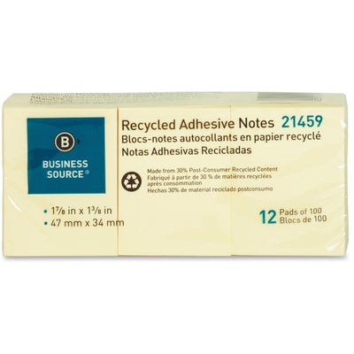 Business Source Yellow Adhesive Notes (BSN21459)