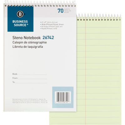 STENO,BK,PTMAN,GRN,70 SH/BK (BSN26742)