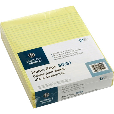 PAD MEMO RLD 8.5X11  CANARY (BSN50551)