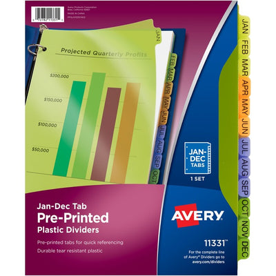 DIVIDER POLY M/COLOUR JAN-DEC (AVE11331)