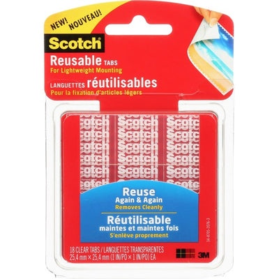 SCOTCH RESBLE TABS 1"X1"*18/PK (MMMR100-C)
