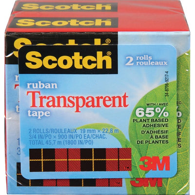 TAPE TRANSP 19mmX22.8m  *2/PK (MMM612-2P-C)
