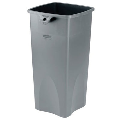 Rubbermaid Square Plastic Trash Container, 23 Gallons, 31"H x 15-1/2"W x 16-1/2"D, Gray (RUB783589)