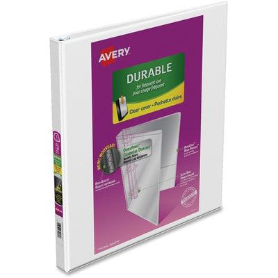 Avery&reg; Durable View Binder 1/2" , Slant D Rings, White (AVE34075)