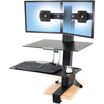 Ergotron WorkFit-S Desk Mount for Monitor, Keyboard - Black (ERG33-349-200)