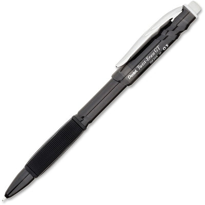 Twist-Erase GT (0.5mm) Retractable 1-Click Mechanical Pencil, Transparent Black Barrel (PENQE205-A)