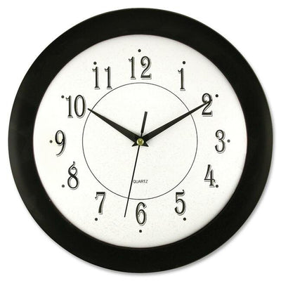 CLOCK ROUND 12" BLACK FRAME (AOP6424)