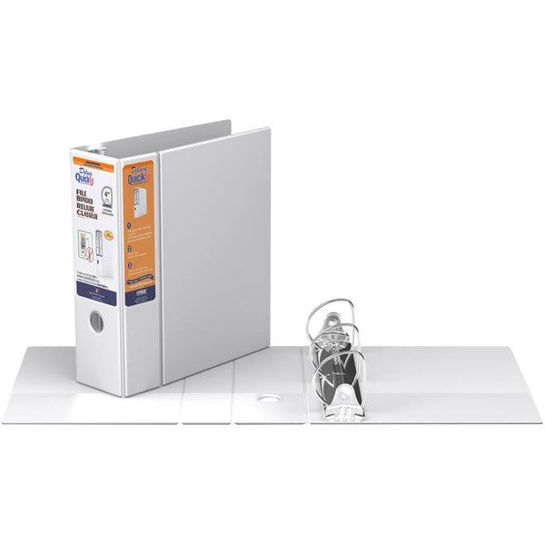 QuickFit Heavy-Duty 3-Ring File Binder, Locking D-Ring, View Binder, 4 ...