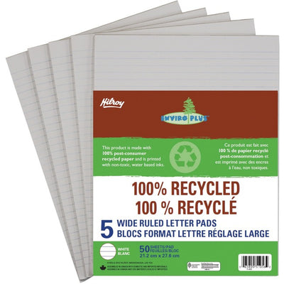 Hilroy 100% Recycled Wide Ruled Letter Pad (HLR51056)