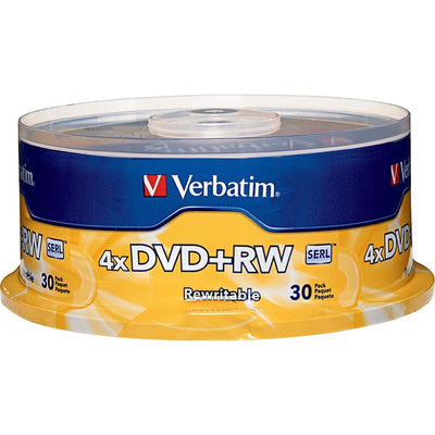 Verbatim 94834 DVD Rewritable Media - DVD+RW - 4x - 4.70 GB - 30 / Pack - Silver (VER94834)