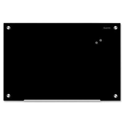 Quartet Infinity Magnetic Glass Dry-Erase Board, Black, 4' x 3' (QRT20121)