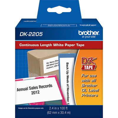 Brother Continuous Length White Film DK Tape (BRTDK2205)