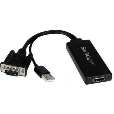 StarTech.com VGA to HDMI Adapter with USB Audio & Power - Portable VGA to HDMI Converter - 1080p (STCVGA2HDU)