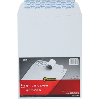 ENV PRESS-IT 9X12 WHITE, 5/PK (HLR76037)
