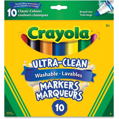 Crayola&reg; Ultra-Clean Washable Markers Broad Tip Original Colours 10/pkg (CYO56-7910)