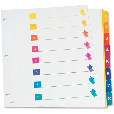 TOPS RapidX 5 & 8 Tab Super Colour Coded Dividers (OXFCR2138NSRD)