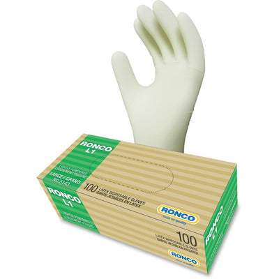 LATEX DISP.GLOVES,LRG,100/BX (RON5143)