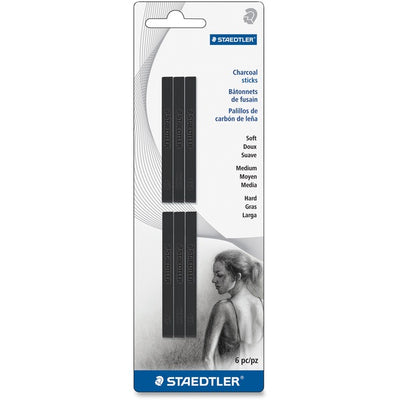 CHARCOAL STICKS 2B/4B/6B*6/SET (STD2490BK-2A6)