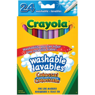 Crayola&reg; Ultra-Clean Washable Fine Line Markers Assorted Colours 24/pkg (CYO56-8524)